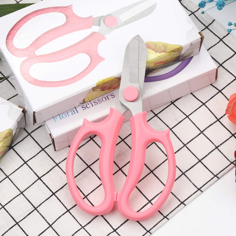 Jasni Garden Pruning Shears Scissors with Comfort Grip Handle, Premium Steel Professional Floral Scissors, Perfect for Arranging Flowers, Pruning, Trimming Plants, Gardening Tool (Pink) - Image 2